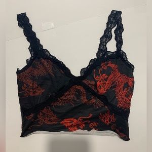 Shein Dragon Print Tanktop w Lace Details